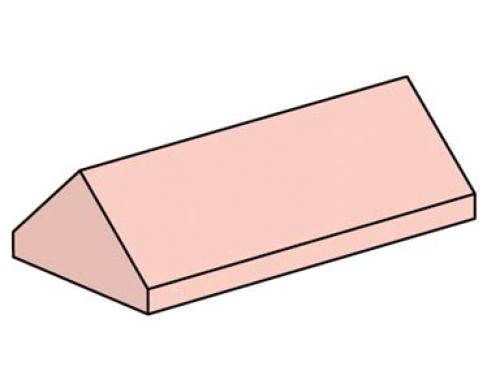 LEGO 2 x 4 Sand Red Ridge Roof Tiles Steep Slope (10007)