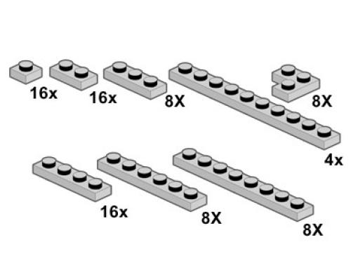 LEGO Light Gray Plates 1 x n (10064)