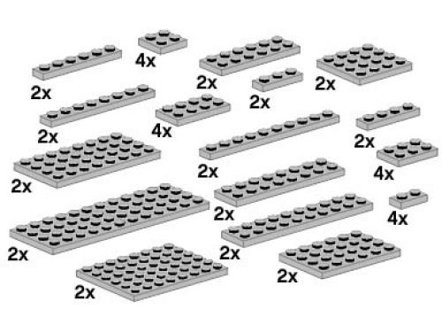 LEGO Assorted Light Gray Plates (10148)