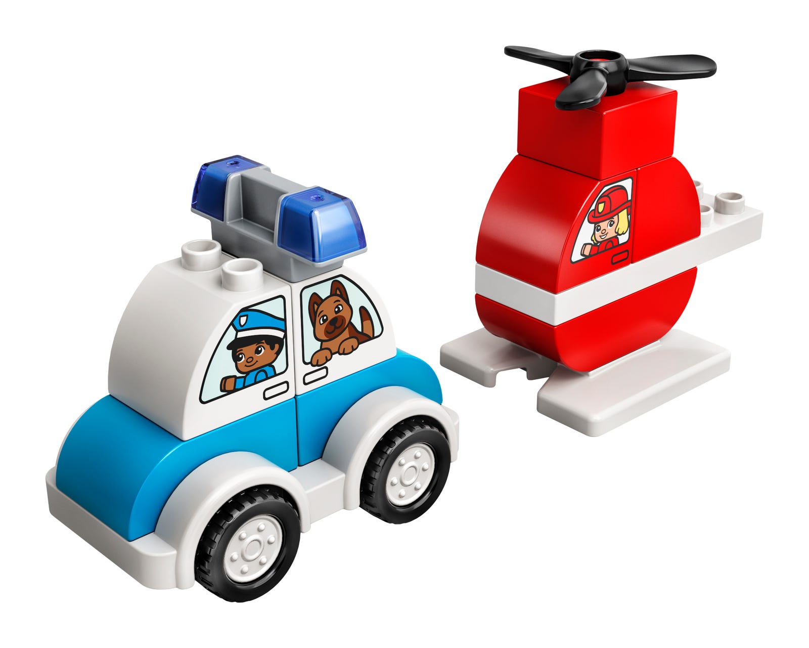 LEGO Helicóptero de Bomberos y Coche de Policía (10957)