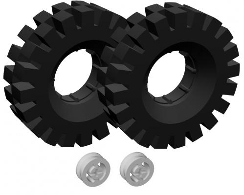 LEGO Tires (42 mm) and Hubs (1131)