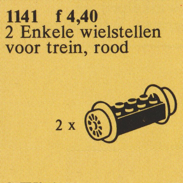 LEGO Wheel Bricks with Small Red Train Wheels (1141)