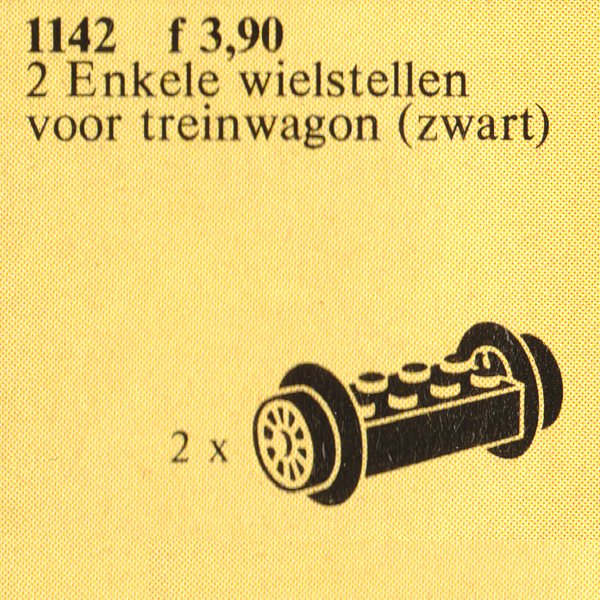 LEGO Wheel Bricks with Small Black Train-Wheels (1142)