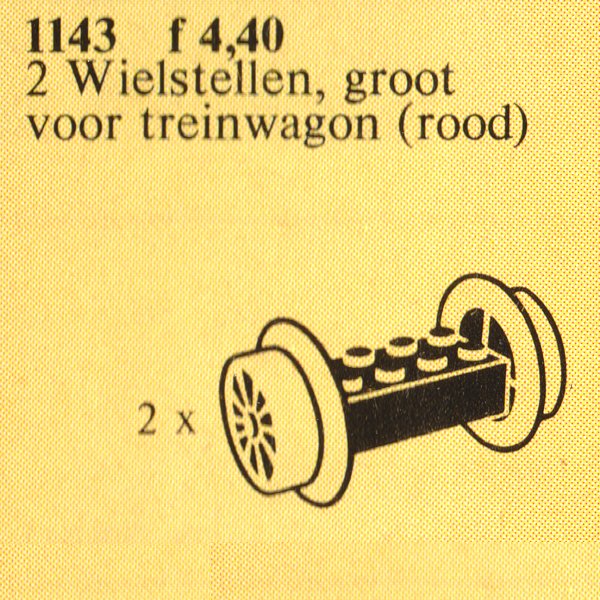 LEGO Wheel Bricks with Large Red Train Wheels (1143)