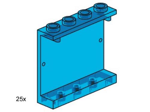 LEGO 1 x 3 x 4 Wall Element Transparent Blue (Train Window) (3447)