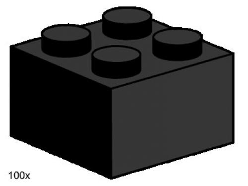LEGO 2 x 2 Black Bricks (3453)