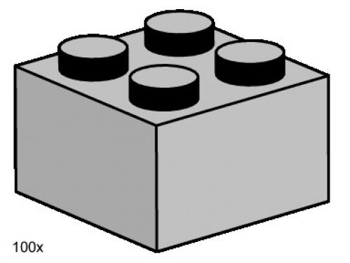 LEGO 2 x 2 Light Gray Bricks (3454)