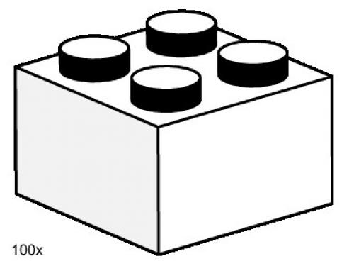 LEGO 2 x 2 White Bricks (3455)