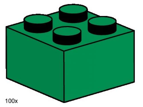 LEGO 2 x 2 Dark Green Bricks (3456)