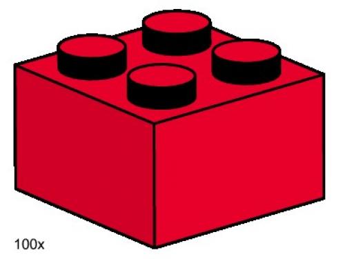 LEGO 2 x 2 Red Bricks (3457)