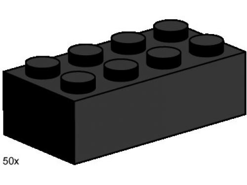 LEGO 2 x 4 Black Bricks (3458)