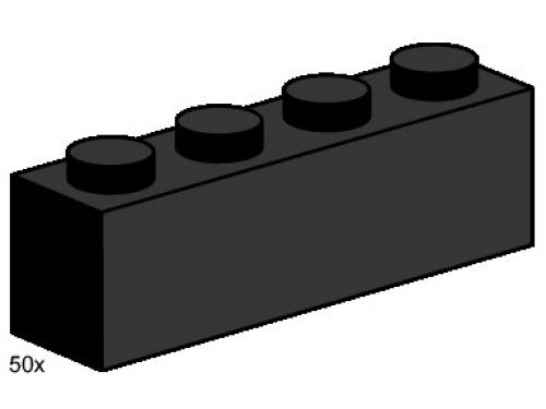 LEGO 1 x 4 Black Bricks (3468)