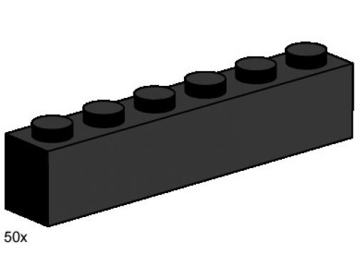 LEGO 1 x 6 Black Bricks (3473)