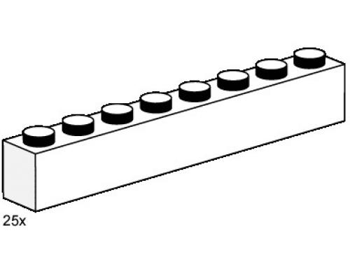 LEGO 1 x 8 White Bricks (3480)