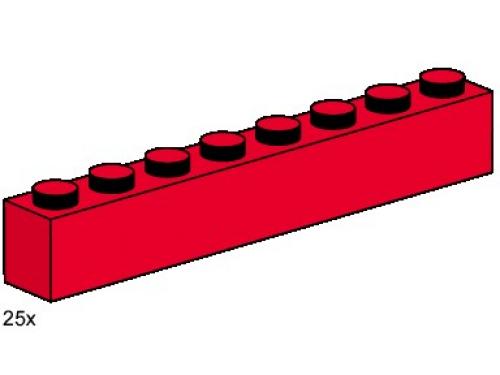 LEGO 1 x 8 Red Bricks (3482)