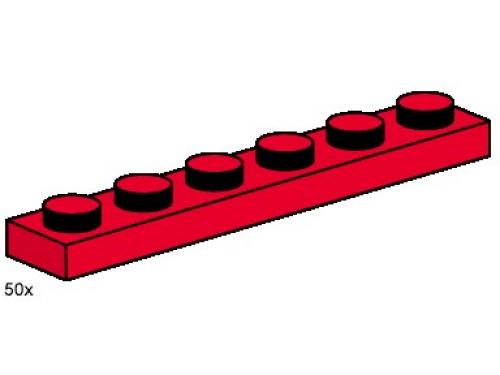LEGO 1 x 6 Red Plates (3488)