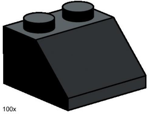 LEGO 2 x 2 Roof Tiles Steep Sloped Black (3495)