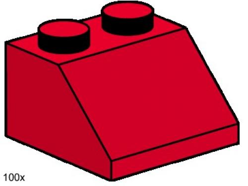 LEGO 2 x 2 Roof Tiles Steep Sloped Red (3496)