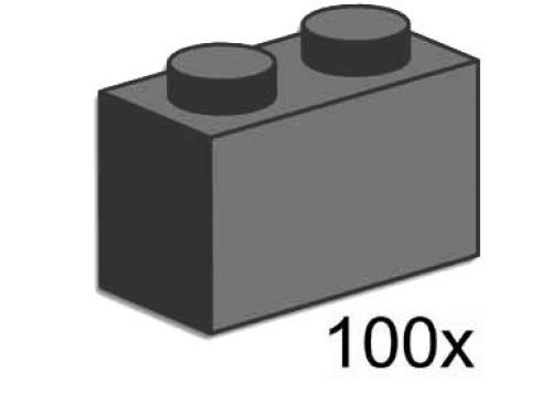 LEGO 1 x 2 Brick Dark Gray (3726)