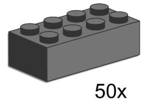 LEGO 2 x 4 Dark Gray Bricks (3729)