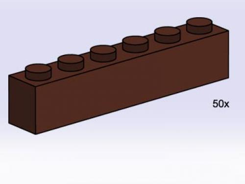 LEGO 1 x 6 Brown Bricks (3752)