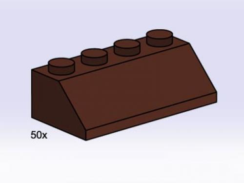 LEGO 2 x 4 Roof Tile Brown (3755)