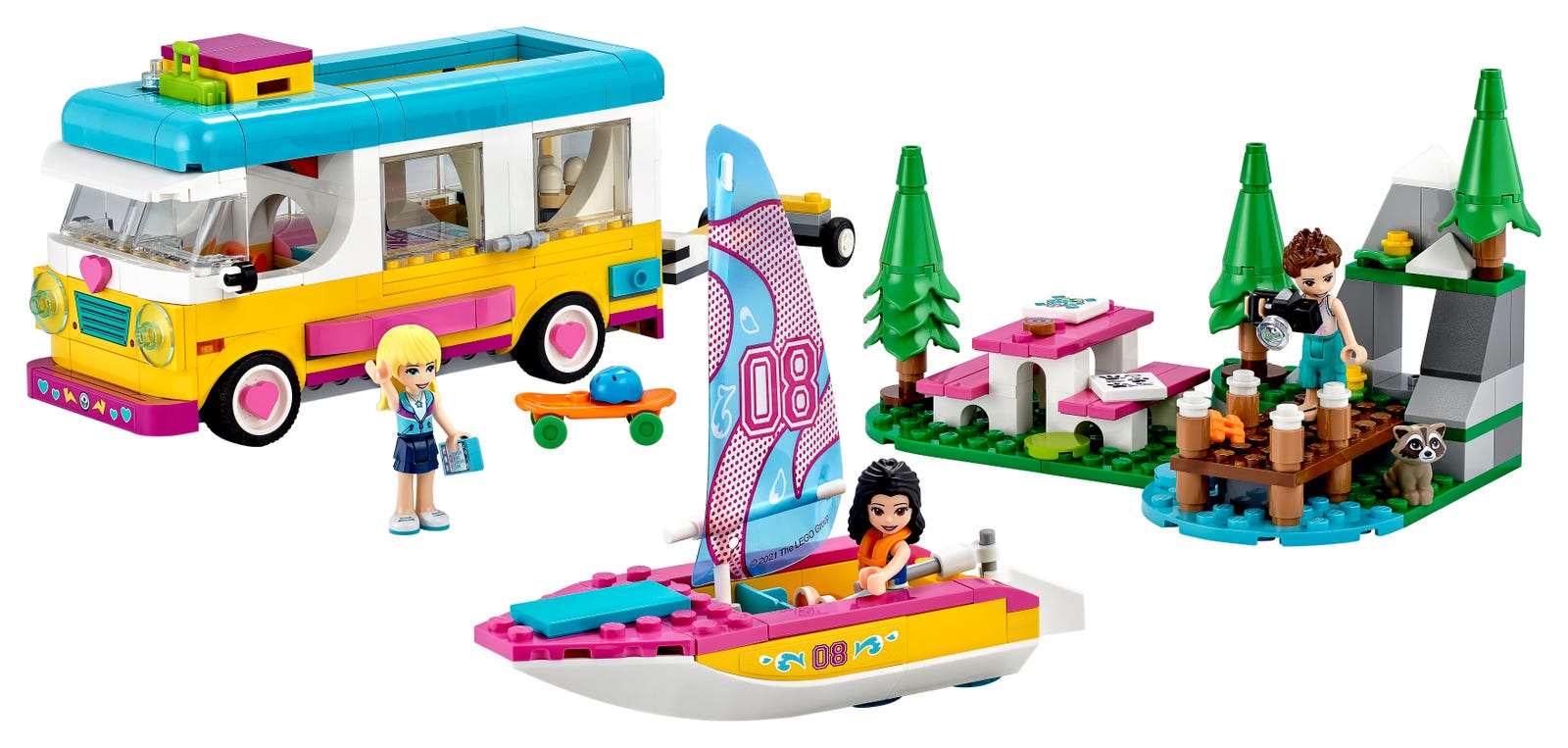 LEGO Bosque: Autocaravana y Barco de Vela (41681)