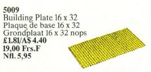 LEGO Building Plate 16 x 32, Yellow (5009)
