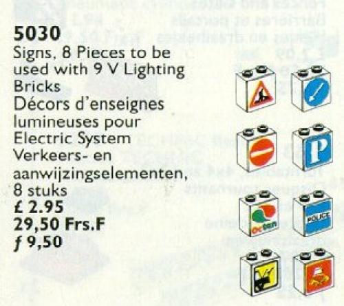 LEGO Signs for Use with Lighting Bricks 9V (5030)