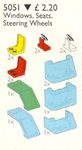LEGO Windscreens, Seats, Steering Wheel (5051)