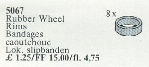 LEGO Rubber Wheel Rims, Grey (5067)