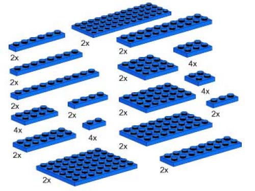 LEGO Plates, Blue (5146)
