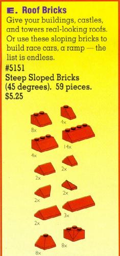 LEGO Roof Bricks, Red, 45 Degrees (5151)