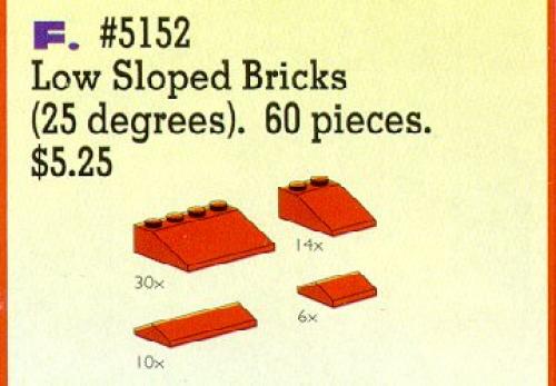 LEGO Roof Bricks, Red, 25 Degrees (5152)