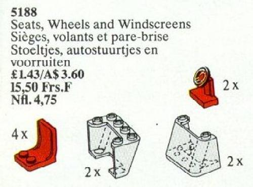 LEGO Seats, Steering Wheels and Windscreens (5188)