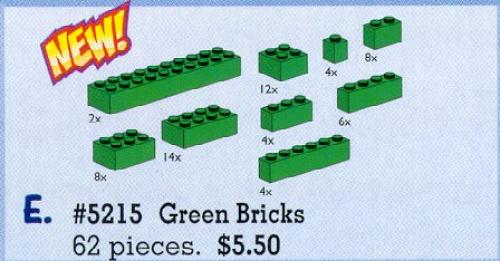 LEGO Bricks Assorted, Green (5215)