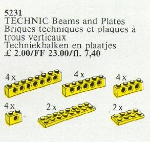 LEGO TECHNIC Beams and Plates [Yellow] (5231)