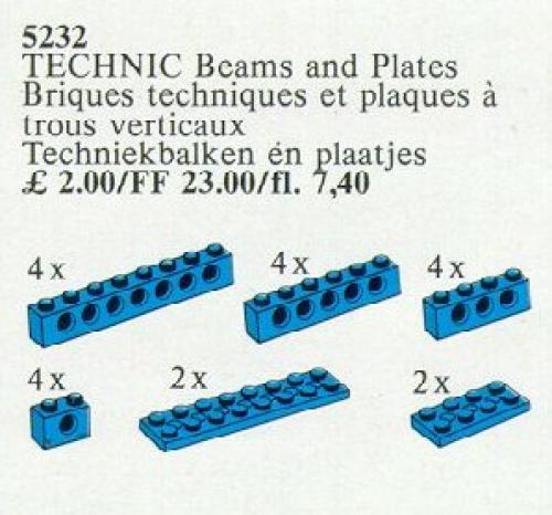 LEGO TECHNIC Beams and Plates [Blue] (5232)