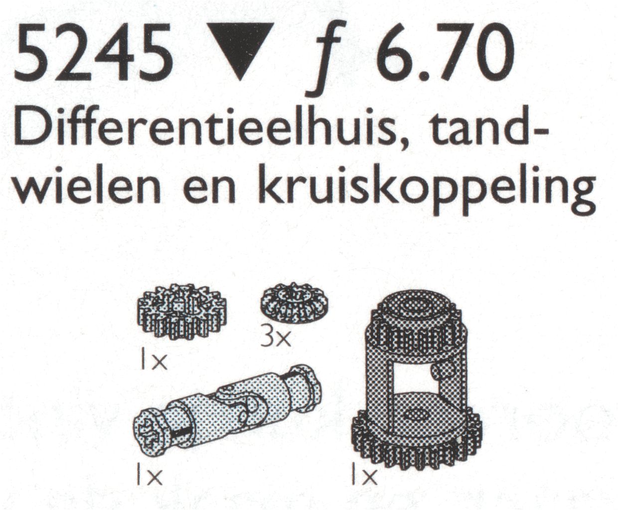 LEGO Differential Gears / Universal Joint, Differential Housing and Wheels (5245)