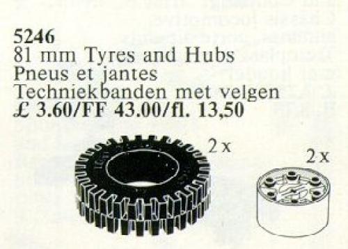 LEGO X-Large Tires / 81 mm Tyres and Hubs (5246)