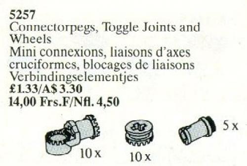 LEGO Connector Pegs, Toggle Joints, and Wheels (5257)