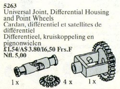 LEGO Universal Joint, Differential Housing, and Point Wheels (5263)