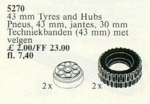 LEGO 43 mm Tires and Hubs / 43 mm Tyres and Hubs (5270)