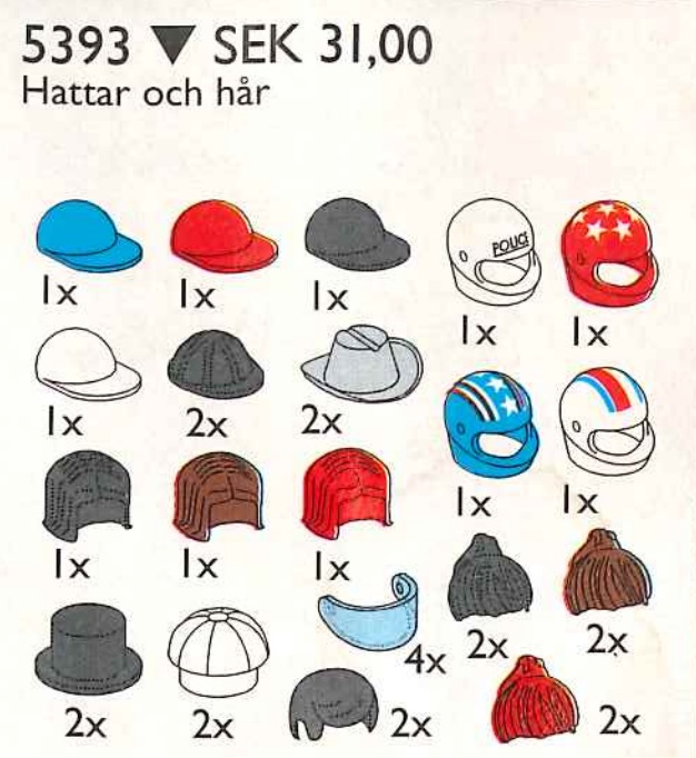 LEGO Headgear (Hats and Hair) (5393)
