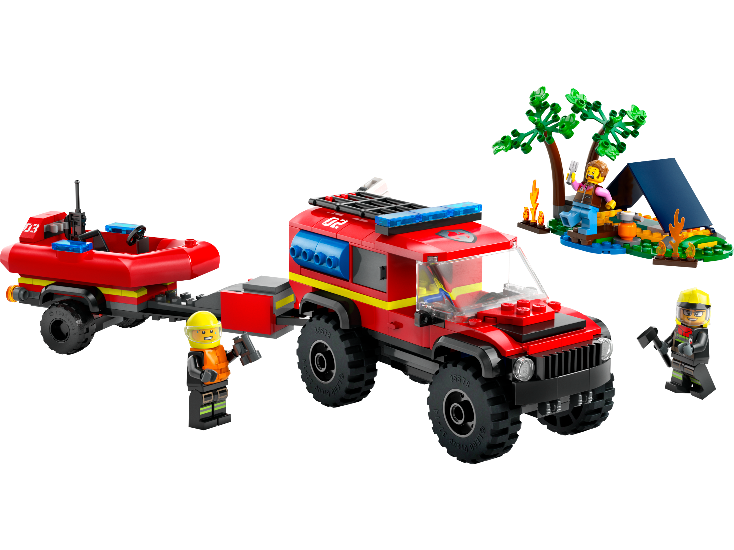 LEGO Camión de Bomberos 4x4 con Barco de Rescate (60412)