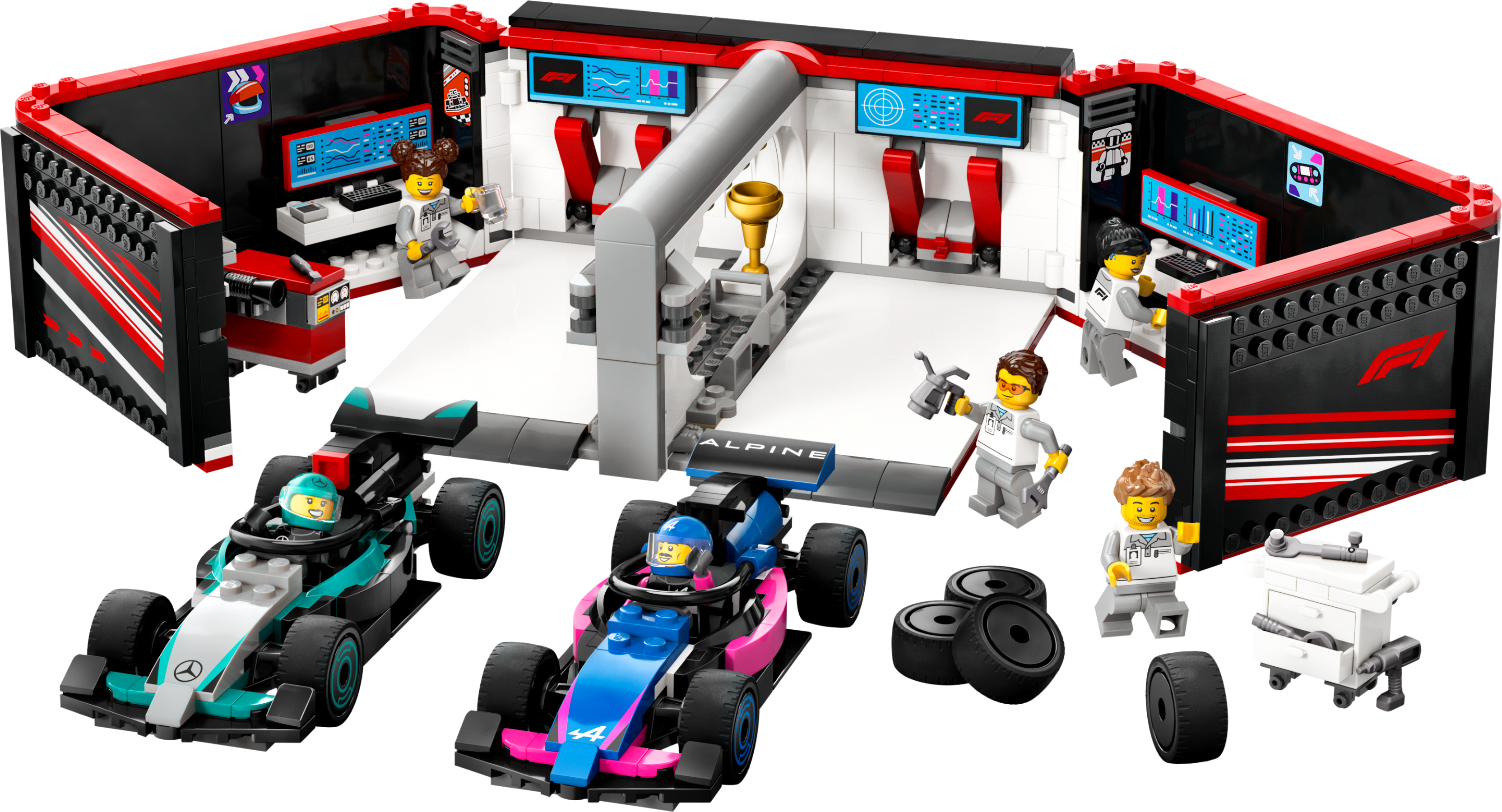 LEGO Garaje de F1® con Coches Mercedes-AMG y Alpine (60444)