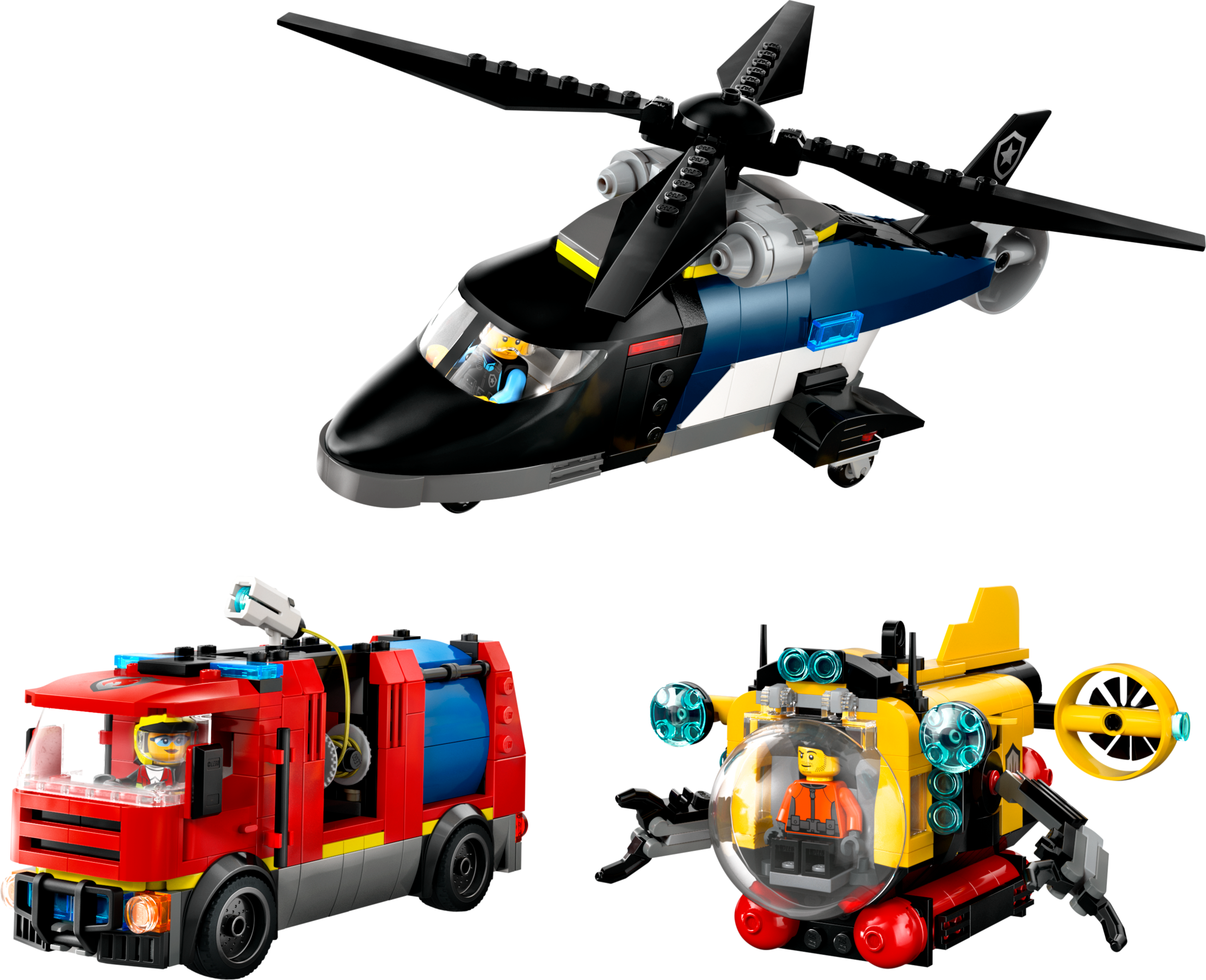LEGO Remix: Helicóptero, Camión de Bomberos y Submarino (60462)