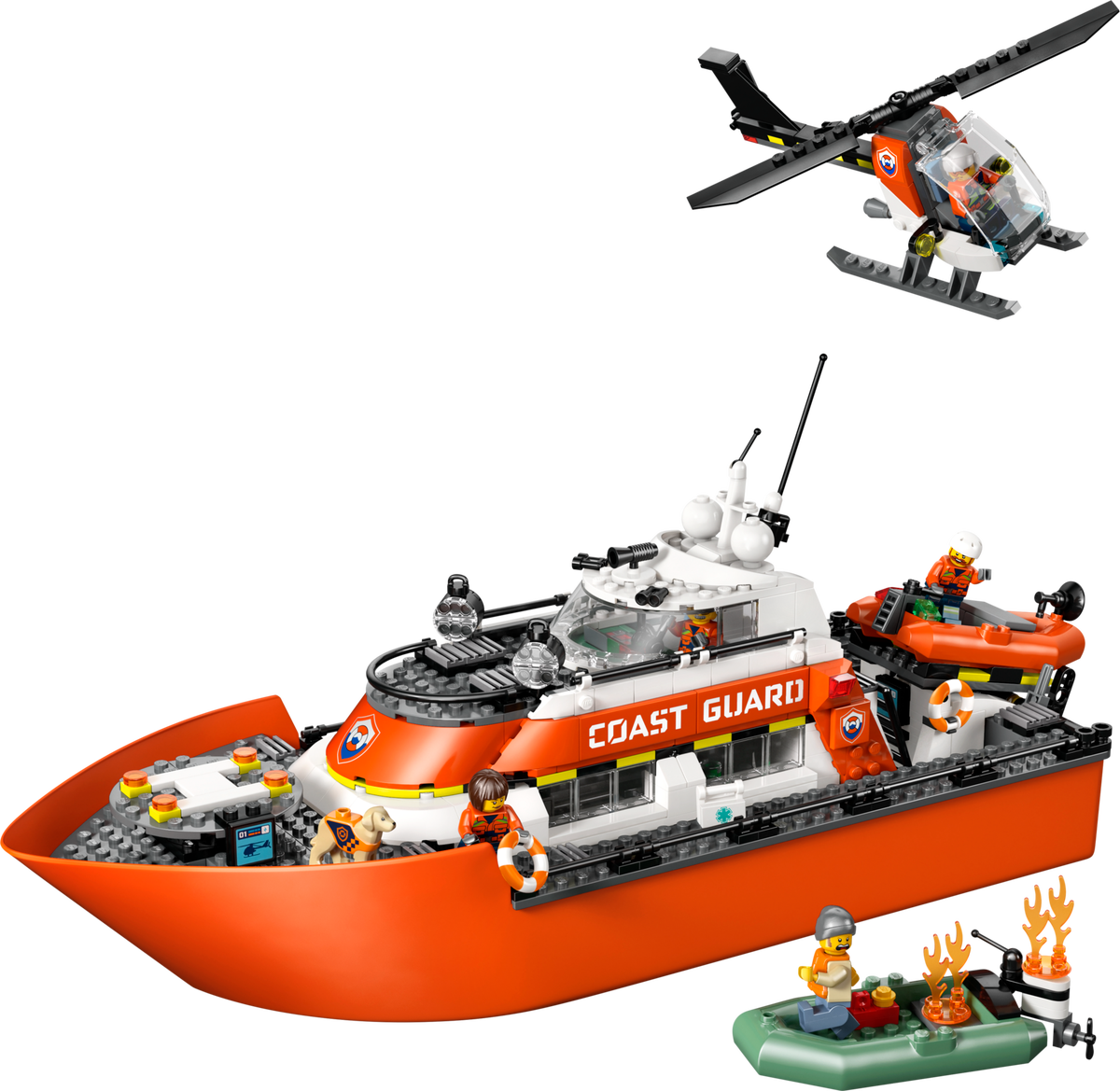 LEGO Barco y Helicóptero de Rescate de Guardacostas (60504)