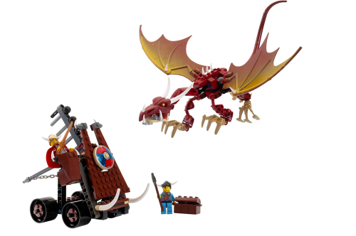 LEGO Viking Catapult versus the Nidhogg Dragon (7017)