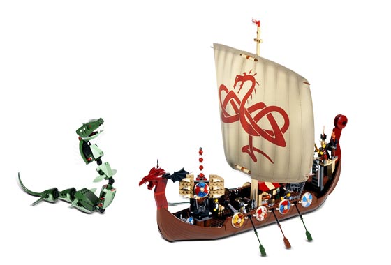 LEGO Viking Ship challenges the Midgard Serpent (7018)